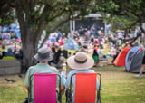 Community gathering at public park space